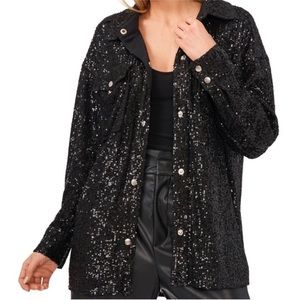 NEW Riley & Rae Oversized Sequin Shirt Jacket Women’s small